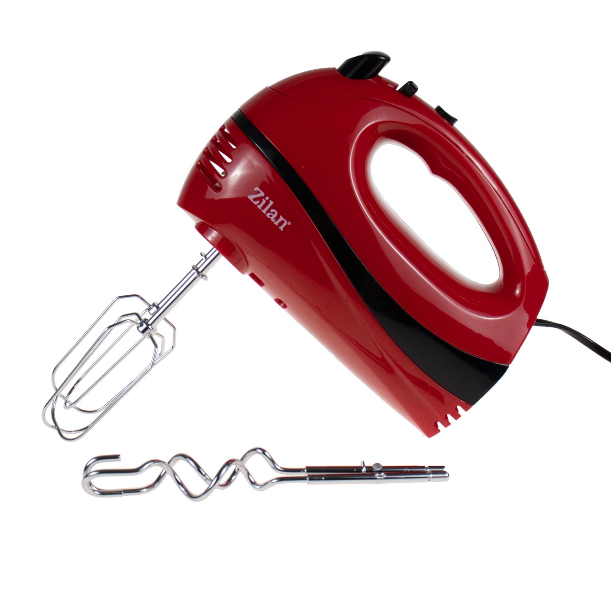 Mixer de mana cu 5 viteze,putere 300W, rosu, Zilan