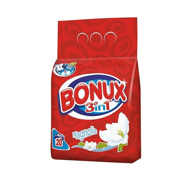 Bonux Detergent pentru rufe automat pudra pentru haine/rufe 2KG 3in1 magnolie