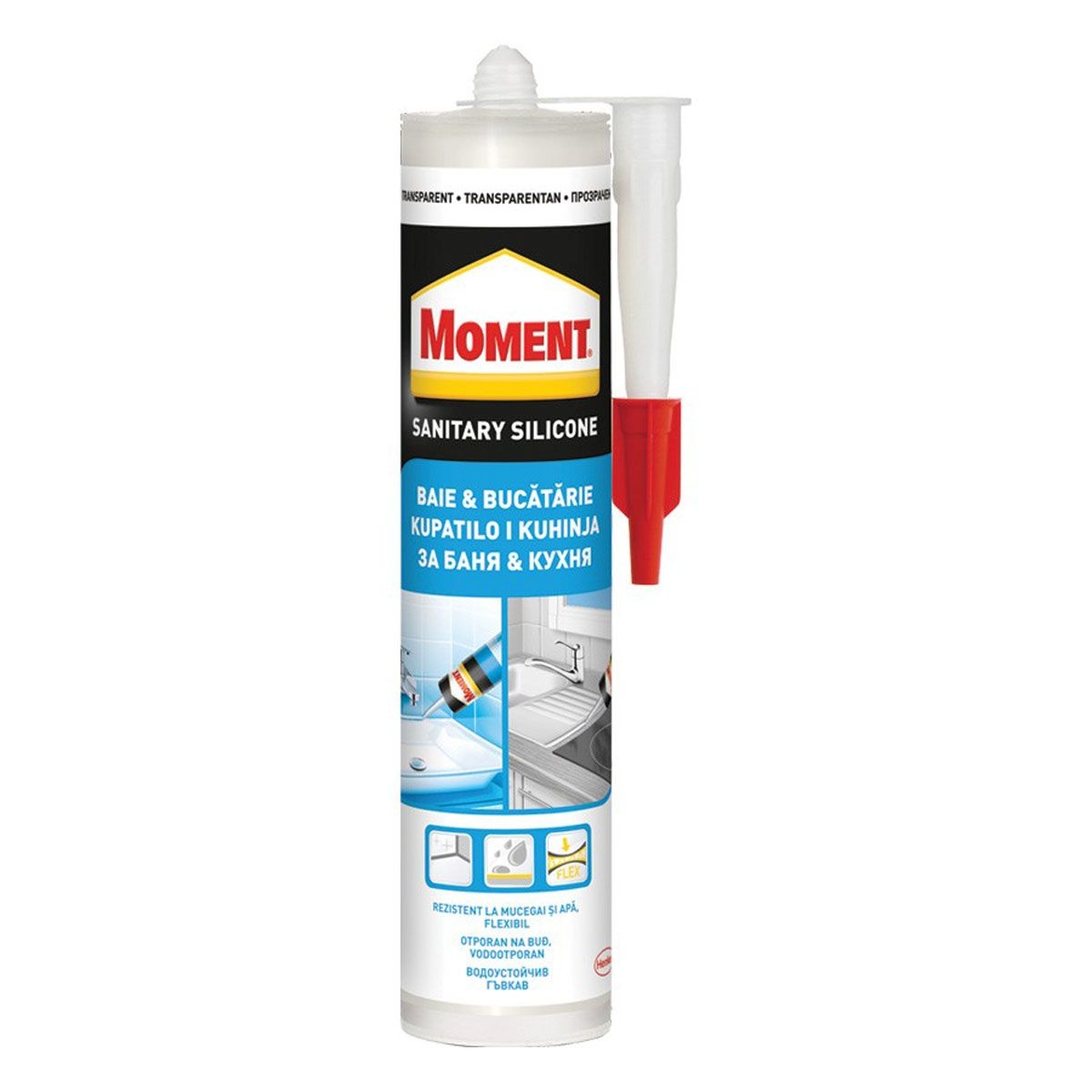 MOMENT SILICON SANITAR BAIE&BUCATARIE TRANSPARENT 280ML