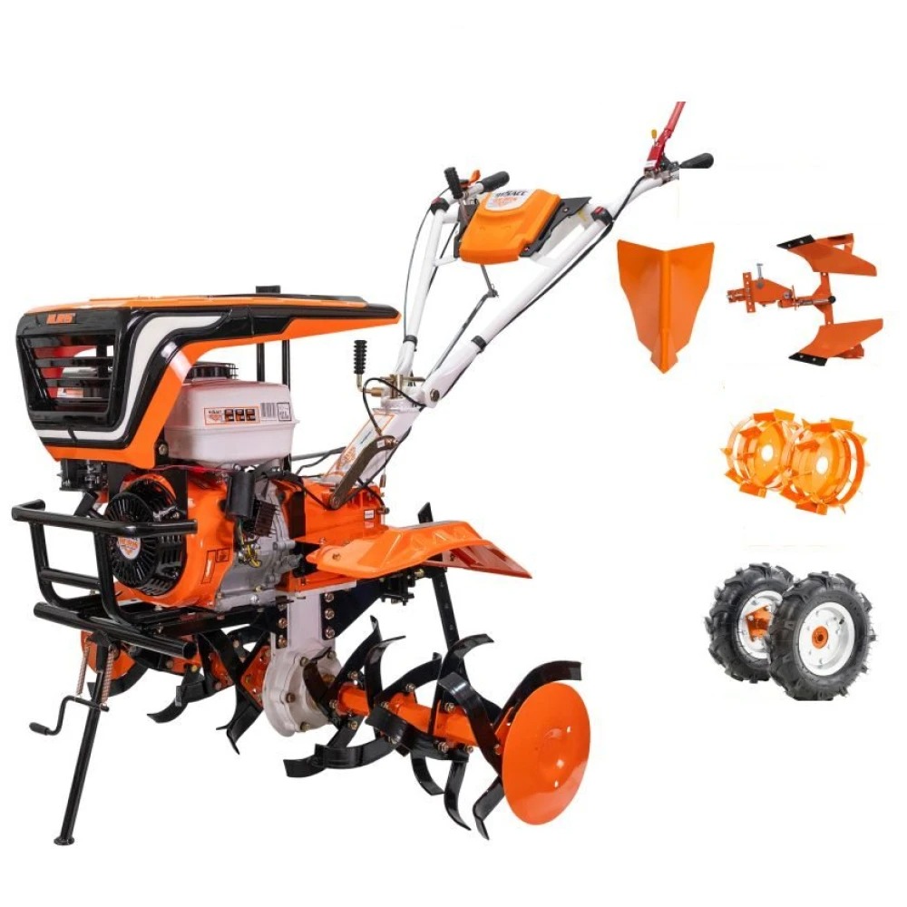 Motosapatoare Ruris 915Acc + Roti Cauciuc 5.00-12+Rarita+Plug Reversibil Rev2+Roti Metalice 500