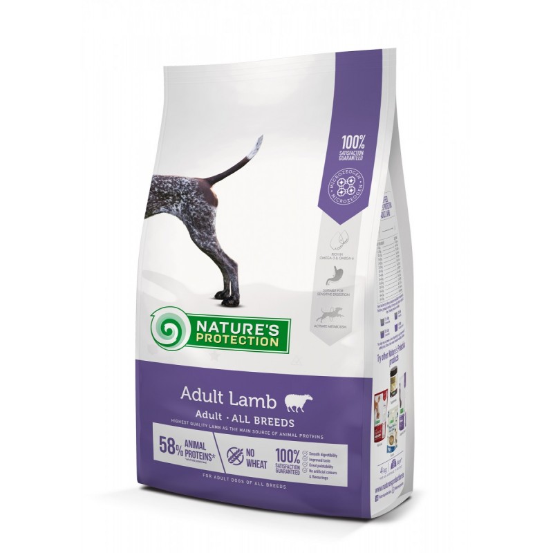 Hrana uscata pentru caini, cu miel, 12 kg, nature's protection adult 