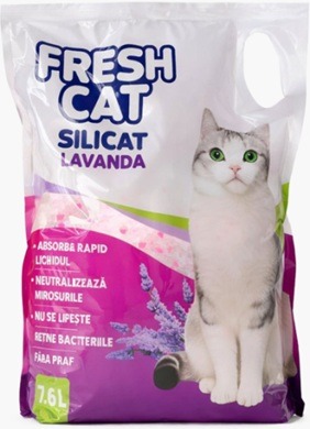 Nisip silicat pentru pisici, lavandă, 7.6l (3kg)