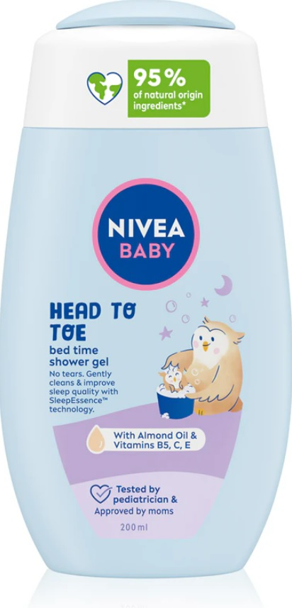 NIVEA BABY GEL DE DUS 200ML BED TIME ALMOND OIL&VITAMINS