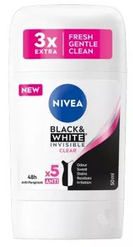 NIVEA DEO STICK 50ML 3X B&W INVISIBLE CLEAR 48H
