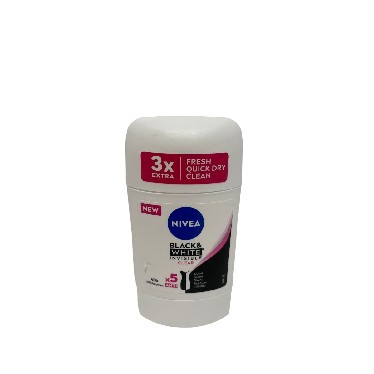 NIVEA DEO STICK 50ML 3X B&W INVISIBLE CLEAR 48H