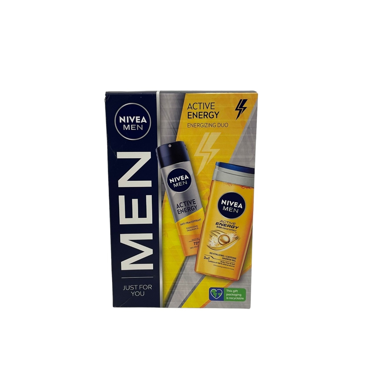 NIVEA MEN ACTIVE ENERGY GEL DE DUS 250+AP SPRAY 150 SET CADOU
