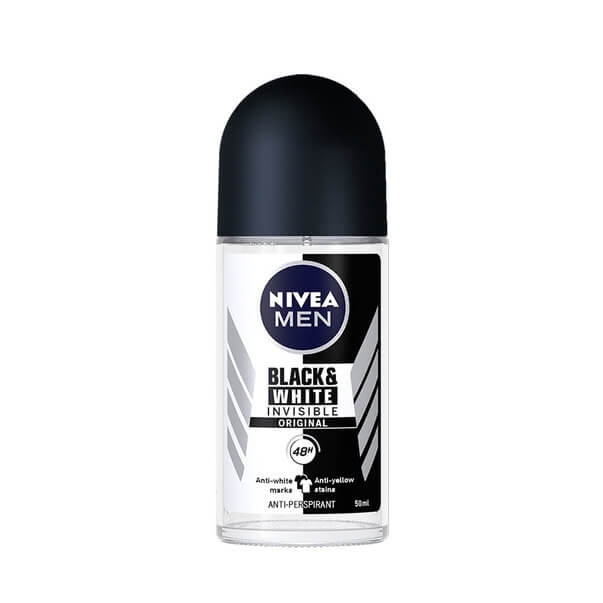 Nivea Men Deodorant roll-on Black and white invisible Original, 50 ml