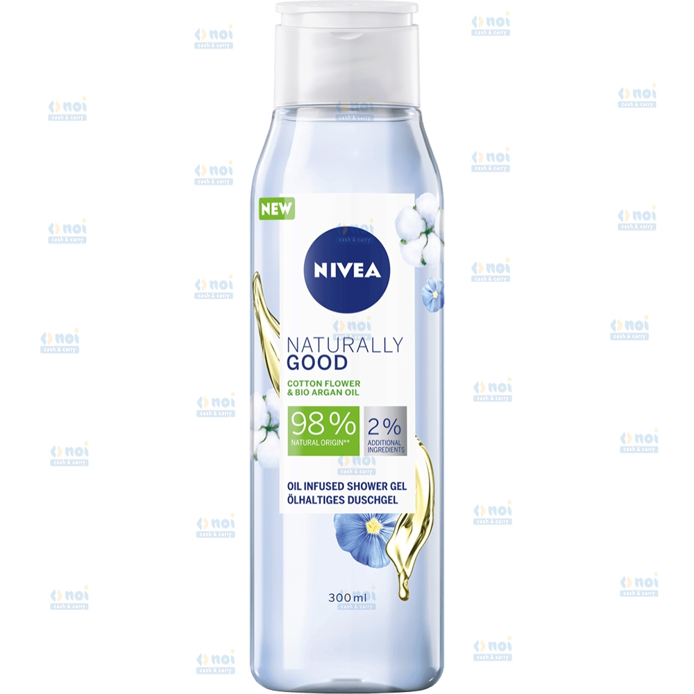 NIVEA NATURALLY GOOD GEL DE DUS 300ML COTTON&ARGAN OIL