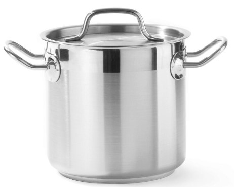 Oala cu capac 16 Lit, 28 cm diametru x26 cm inaltimea, inox, gama Hendi Profi Line, potrivita si pt uz profesional