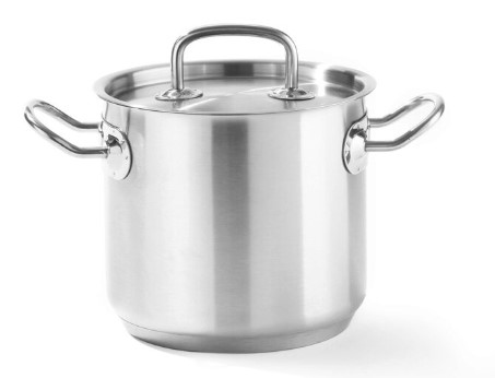 Oala inalta cu capac, 5 Lit, 20 cm diametru x16 cm inaltime, inox 18/10, Hendi Kitchen Line, potrivita si pentru uz profesional