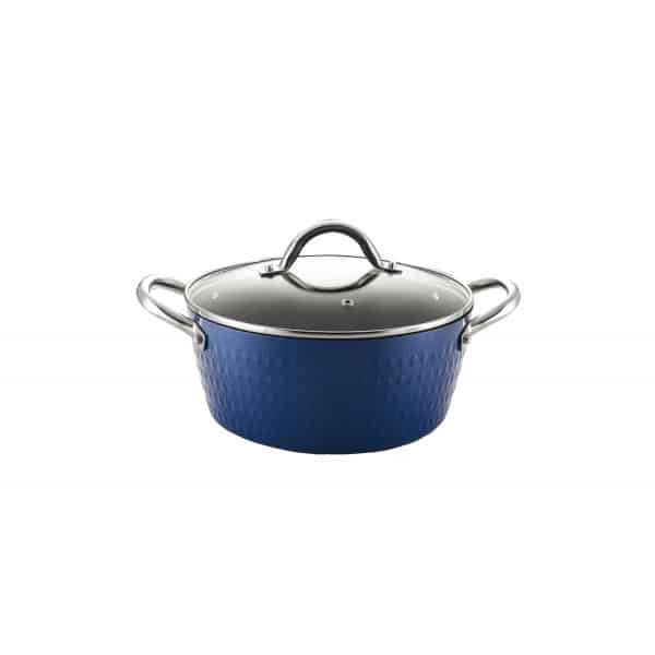 Oala cu capac Diamond, din ceramica si inox, baza de inductie, diametru 24cm, Zilan