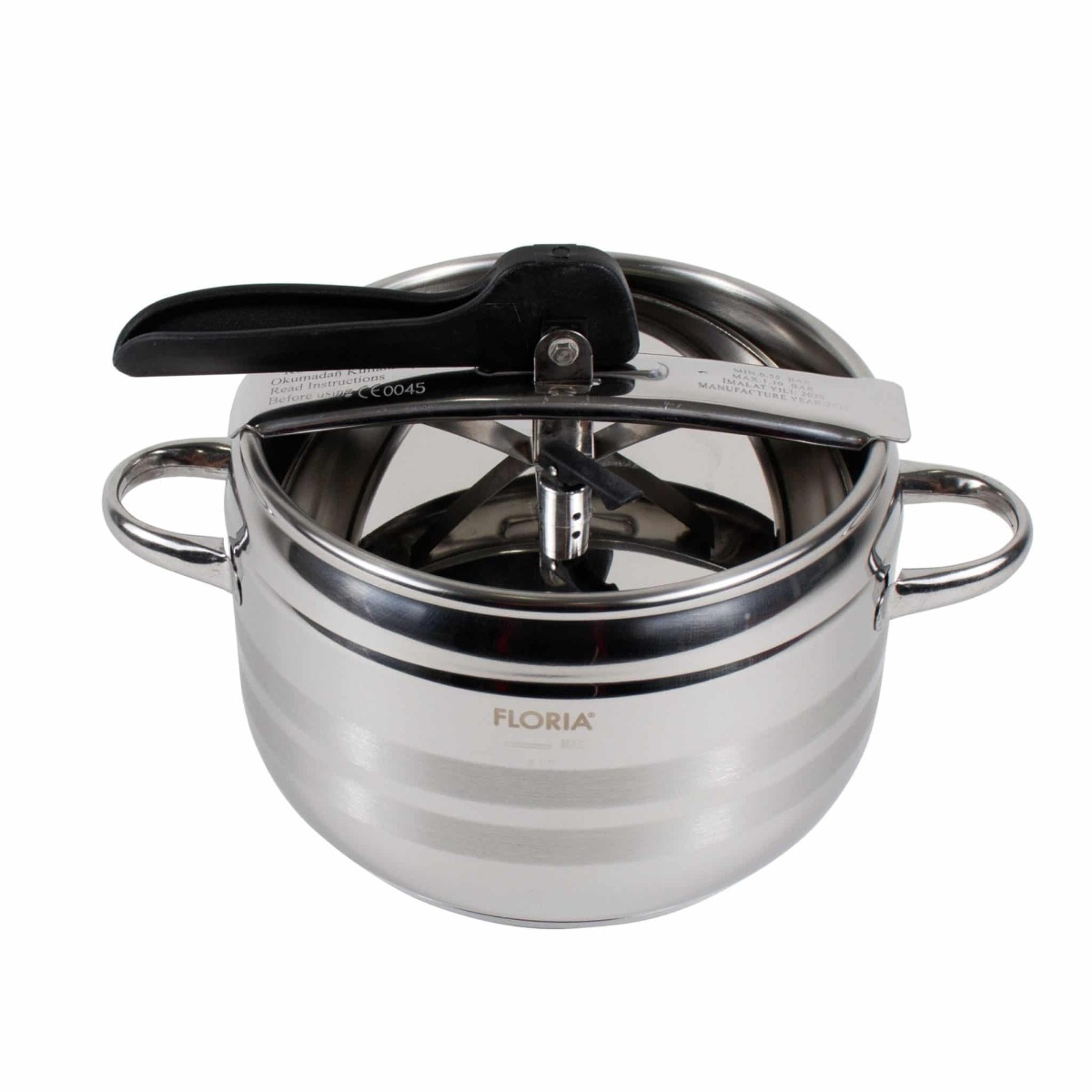 Oala sub presiune inox cu capac, diametru 20 cm, 5L, Floria