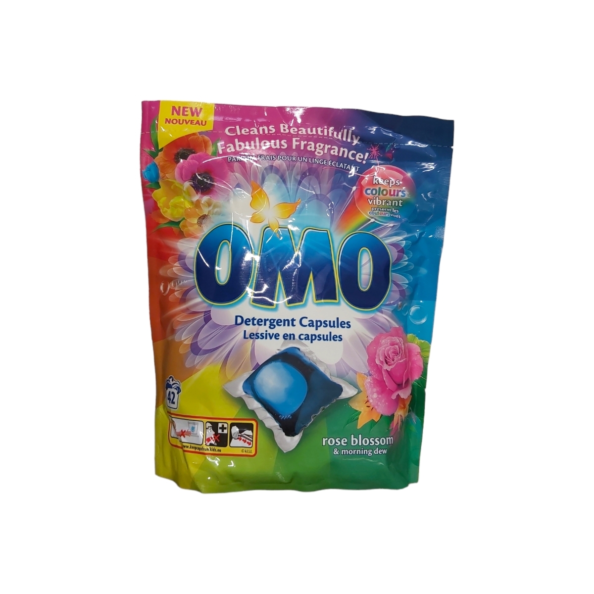 OMO DETERGENT CAPSULE 42BUC COLOR ROSE BLOSSOM&MORNING DEW