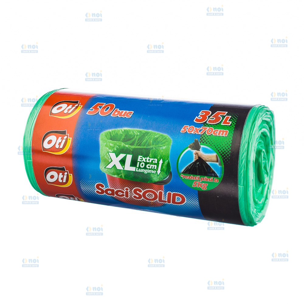OTI SACI MENAJ SOLID 35L XL VERDE 50X70CM 50BUC/ROLA 020204