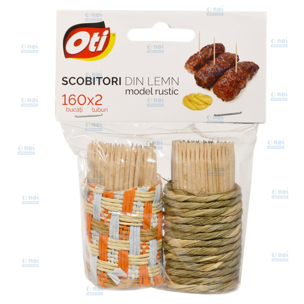 OTI SCOBITORI DIN LEMN 65MM MODEL RUSTIC 2TUBURI/SET 160BUC/TUB 120112