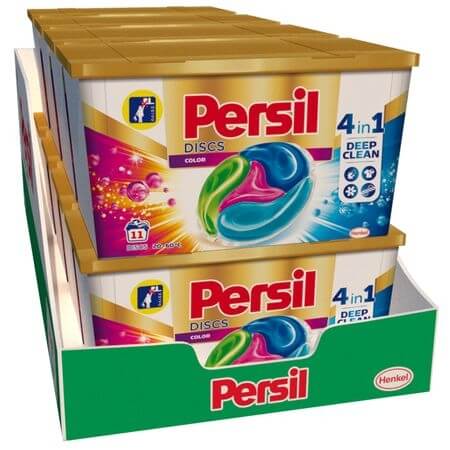 Pachet Persil Detergent capsule pentru haine/rufe, Discs Color, 8x11 spalari