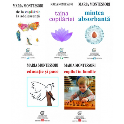 Pachet 5 carti Despre educatia, dezvoltarea, drepturile si evolutia copilului - Maria Montessori