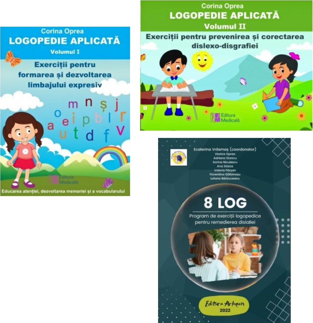 Pachet complet de logopedie aplicata vol. 1 i vol. 2 si exercitii logopedice pentru remedierea dislaliei - Corina Oprea Ecaterina Vrasmas