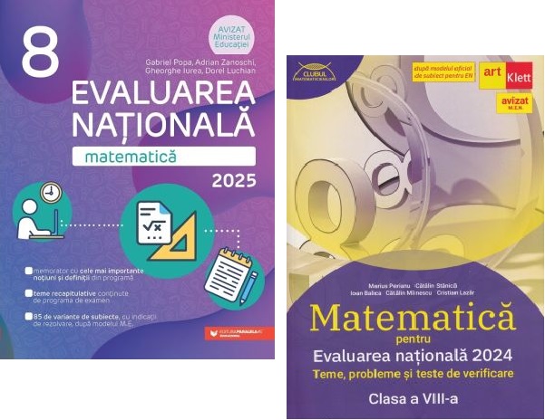 Pachet Evaluarea Nationala 2024-2025 Matematica pentru clasa a 8-a - Marius Perianu Gabriel Popa