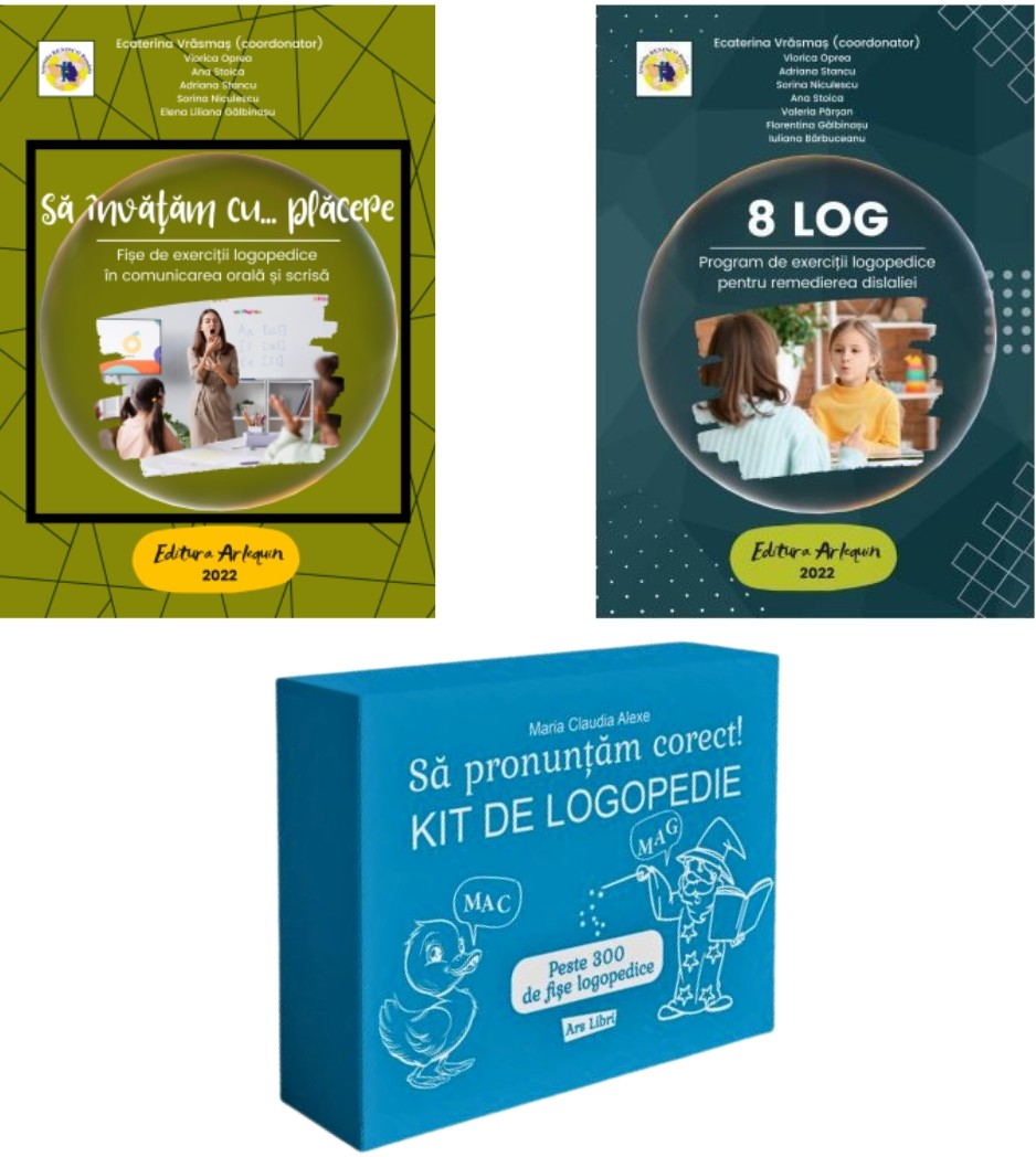 Pachet logopedic educational - 8 LOG fise interactive si kit pentru pronuntie corecta - Ecaterina Vrasmas Maria Claudia Alexe