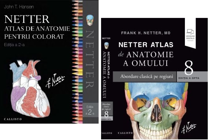 Pachet Netter Atlas de anatomie a omului si Atlas pentru colorat, Editia a 8-a - Frank H. Netter