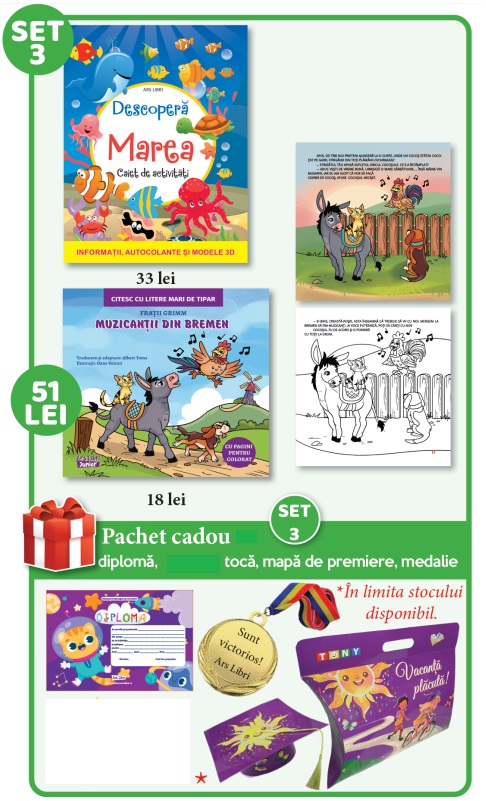 Set 3 de premiere Grupa mijlocie, 2025 (Descopera marea + Muzicantii din Bremen)