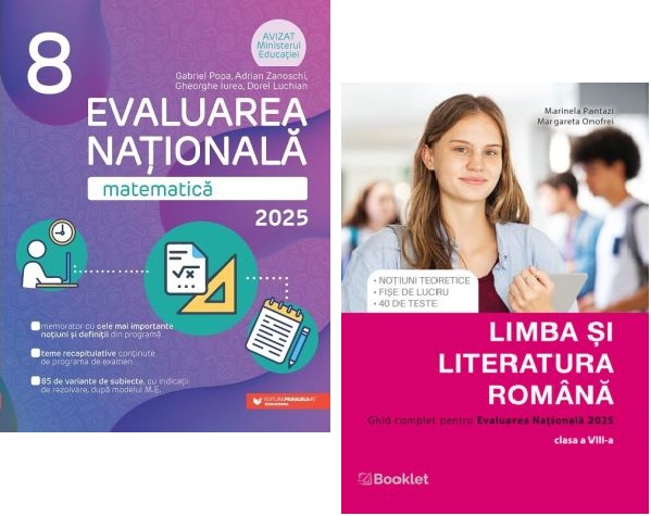 Pachet Evaluarea Nationala 2025 Clasa a 8-a. Matematica si Ghid complet pentru Limba si literatura romana - Gabriel Popa Marinela Pantazi