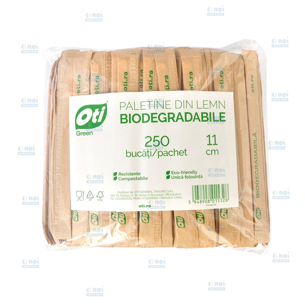 PALETE CAFEA LEMN BIODEGRADABILE A.I. 11CM 250BUC/SET