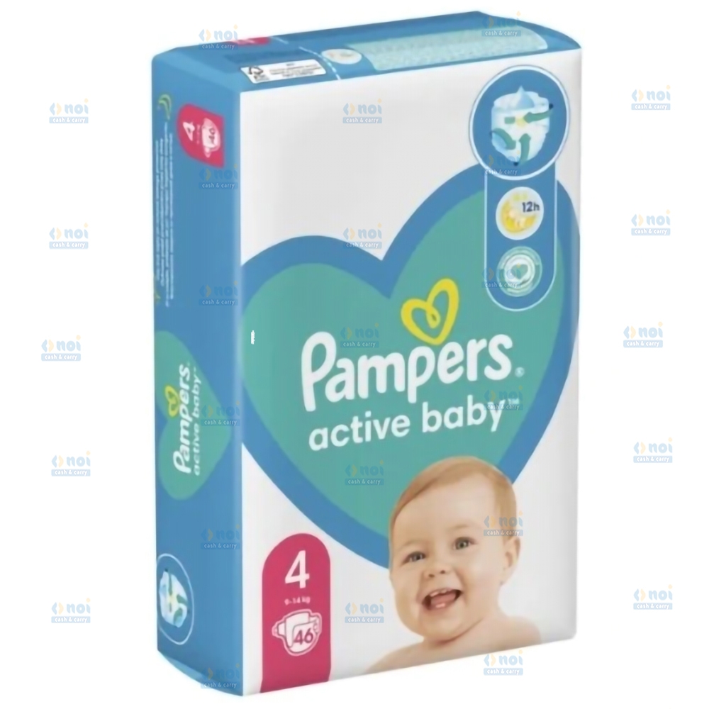 PAMPERS ACTIVE SCUTECE BEBE NR.4 9-14KG 46BUC