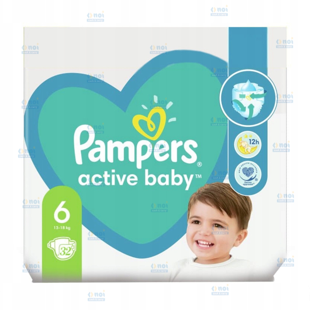 PAMPERS ACTIVE SCUTECE BEBE NR.6 13-18KG 32BUC