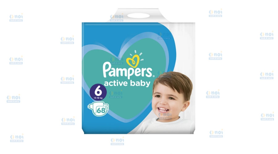 PAMPERS ACTIVE SCUTECE BEBE NR6 13-18KG 68BUC