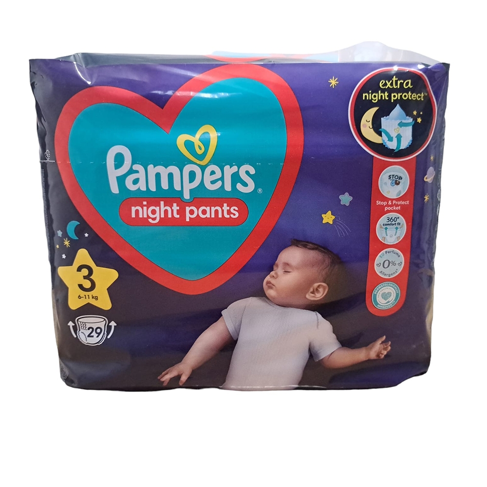 PAMPERS PANTS NIGHT SCUTECE CHILOTEL BEBE NR3 6-11KG 29BUC