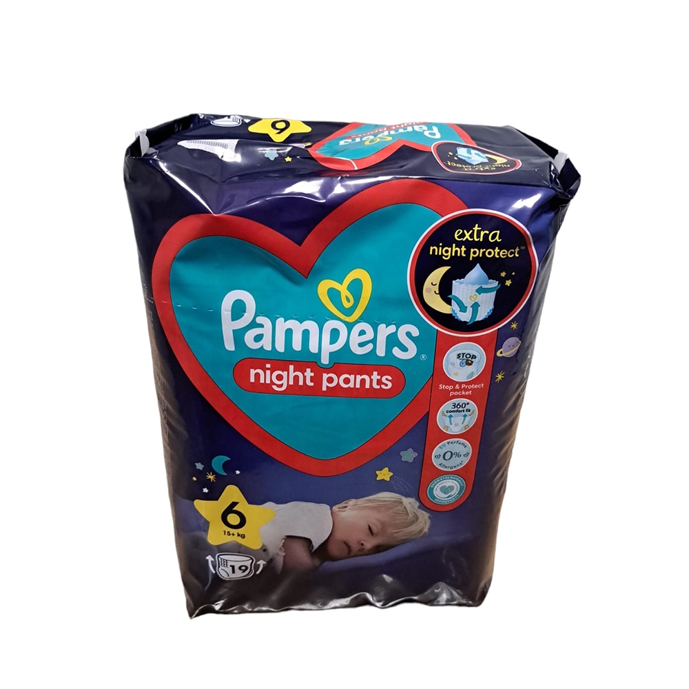 PAMPERS PANTS NIGHT SCUTECE CHILOTEL BEBE NR6 15+KG 19BUC