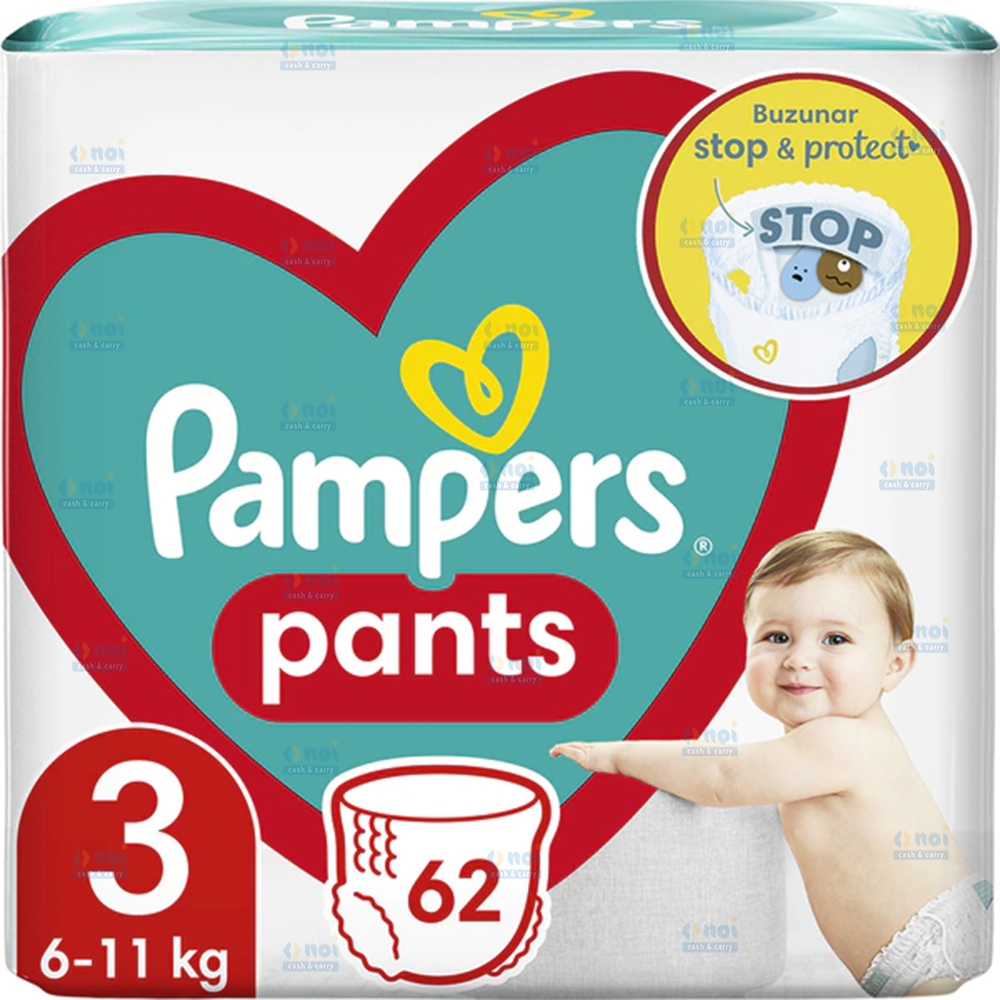 PAMPERS PANTS SCUTECE CHILOTEL BEBE NR3 6-11KG 62BUC