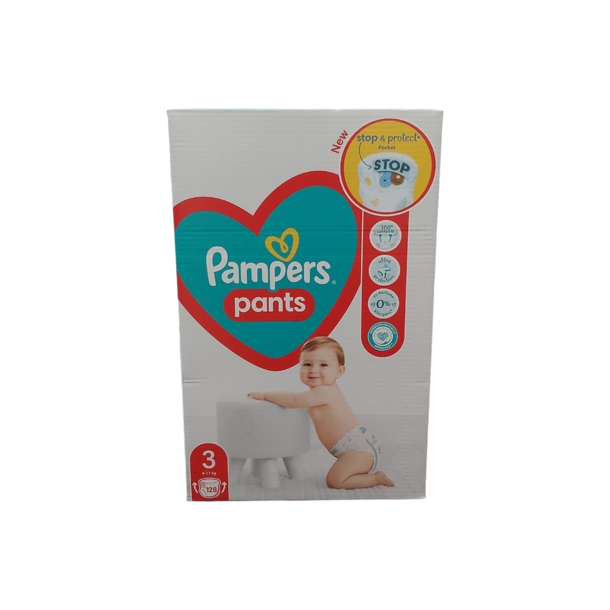 PAMPERS PANTS SCUTECE CHILOTEL BEBE NR3 6-11KG 128BUC
