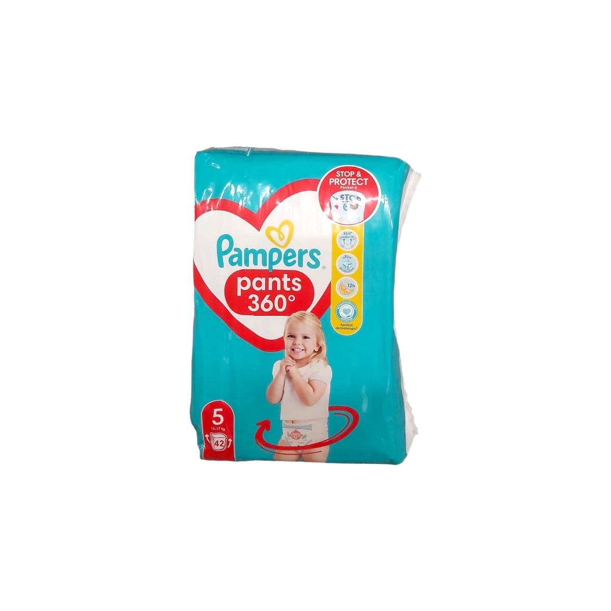 PAMPERS PANTS SCUTECE CHILOTEL BEBE NR5 12-17KG 42BUC