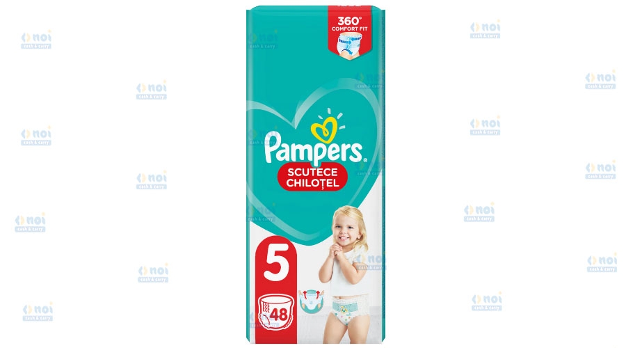 PAMPERS PANTS SCUTECE CHILOTEL BEBE NR5 12-18KG 48BUC