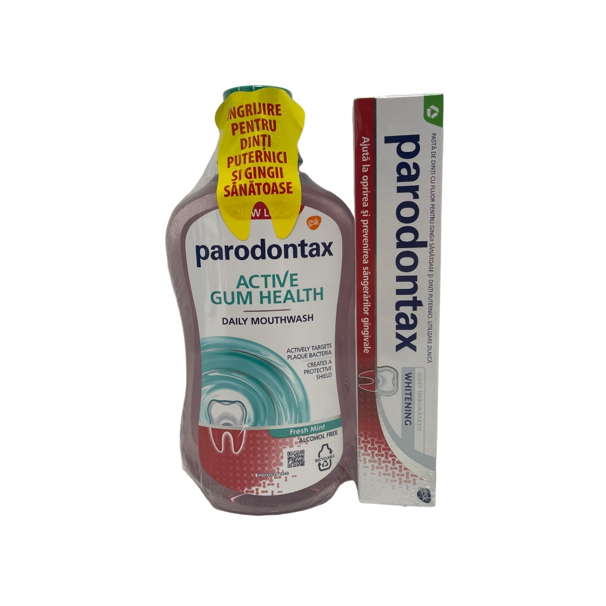 PARODONTAX PASTA DE DINTI 75ML WHITENING+APA DE GURA 500ML