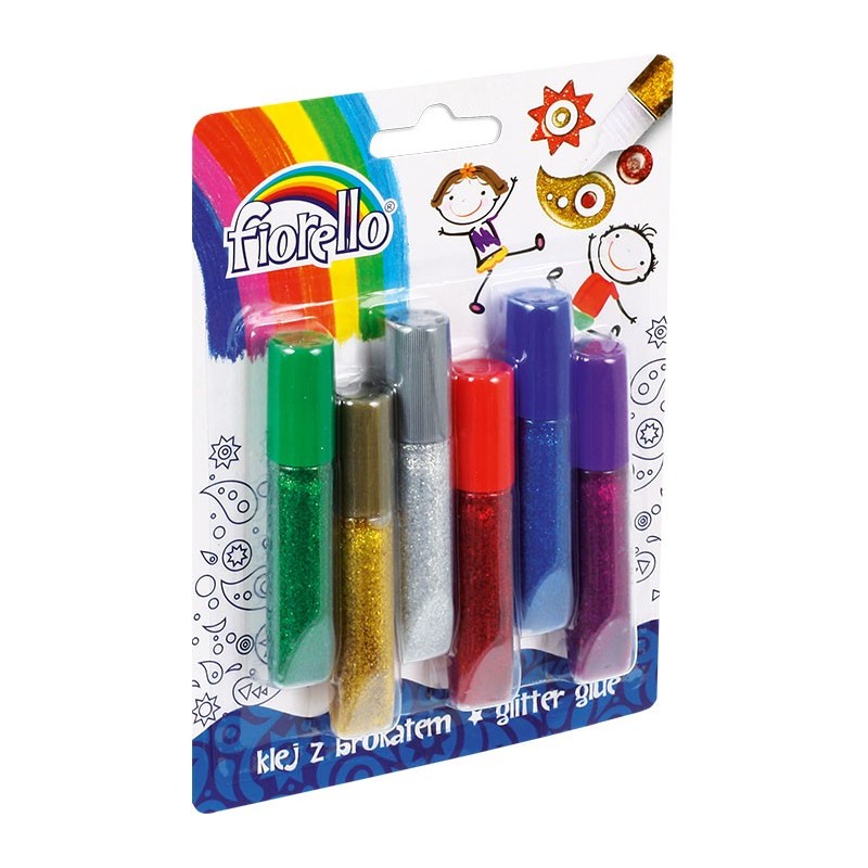 Lipici lichid cu sclipici, 36ml (6x6ml), set 6 culori, Fiorello, GR-BK06B6 / 170-2229