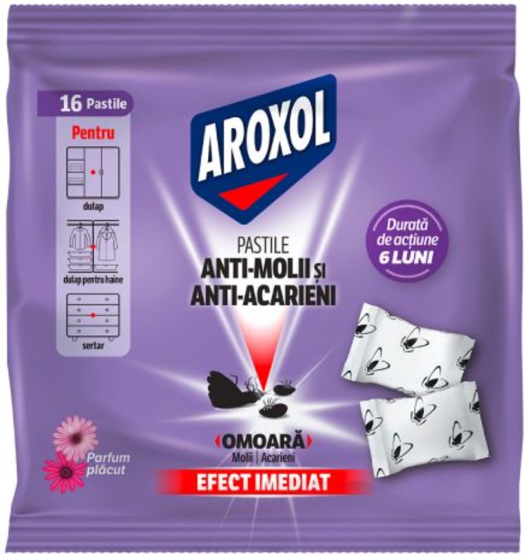 Pastile anti-molii si anti-acarieni, 16 buc, Aroxol