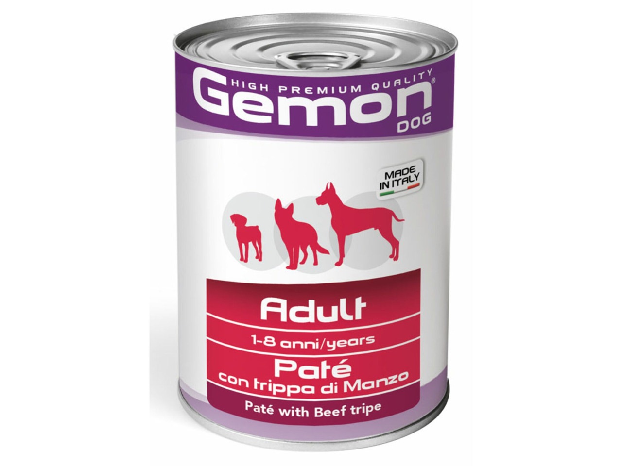 Monge Hrana Umeda Pentru Caini, Gemon Adult, Pate Cu Burta/Vita, 400 g