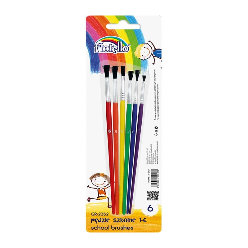 Pensula Fiorello GR-2252, varf rotund, nr. 1-6, set 6 buc