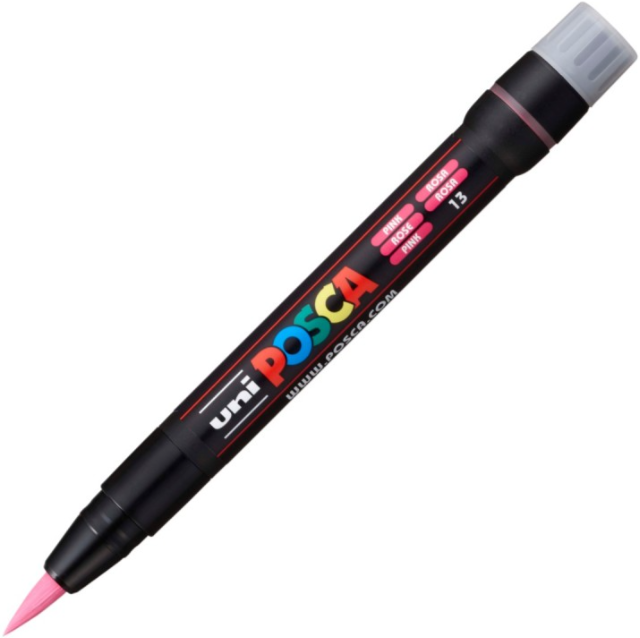 Marker pensula UNI Brush PCF-350 K roz Posca