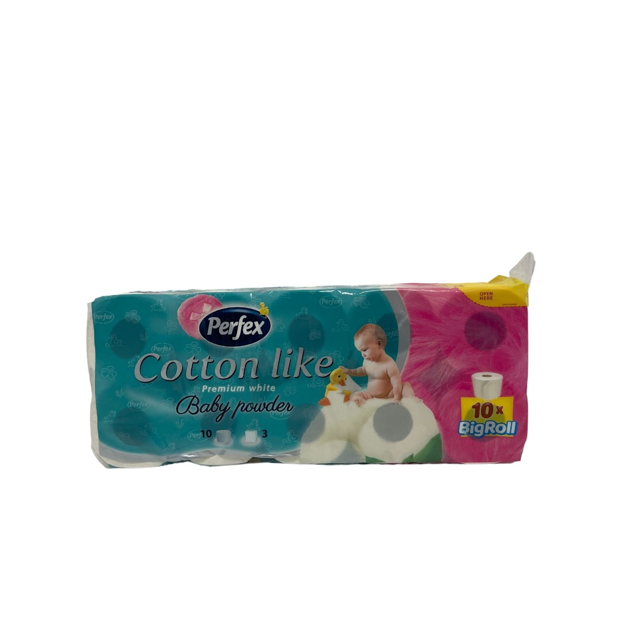 PERFEX HARTIE IGIENICA BABY POWER COTTON LIKE PREMIUM WHITE 3STR 10ROLE