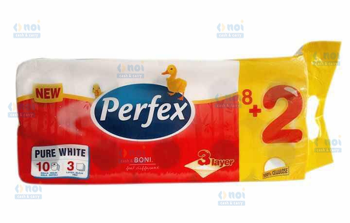 PERFEX HARTIE IGIENICA PURE WHITE 3STR 10ROLE
