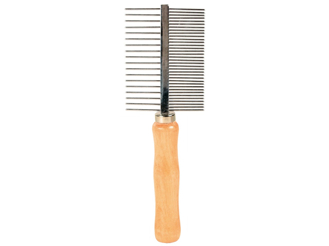 Trixie Pieptene Dublu, Cu Dinti Medii, Maner Lemn, 17 cm, 2396