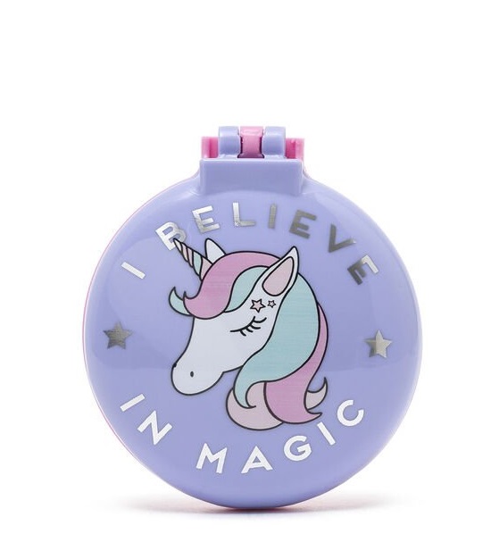 Perie de par cu oglinda Nice Hair Violet Unicorn Legami