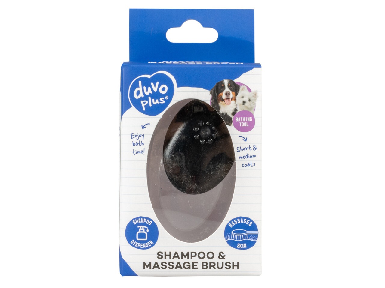 Perie Pentru Samponare Si Masaj, Silicon, 11.5x7.5x6cm, Duvoplus L13529