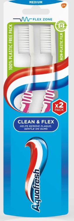 AQUAFRESH PERIUTA DE DINTI CLEAN&FLEX MEDIUM 2BUC