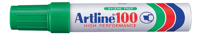 Permanent marker ARTLINE 100, corp metalic, varf tesit 7.5-12.0mm - verde